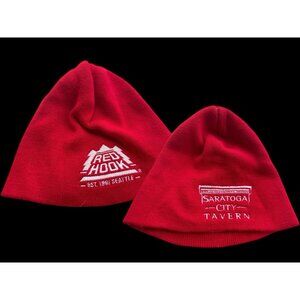 Red Hook Brewery Saratoga City Tavern NY BEANIE Red Winter Knit Hat One Size